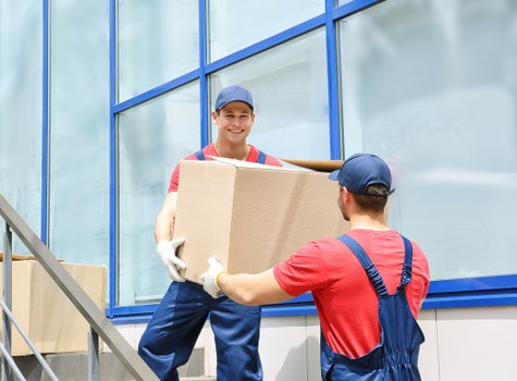 Office relocation service in Canary Wharf with commercial equipment handling