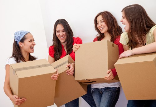 Organised moving boxes and protective materials for Canary Wharf relocations