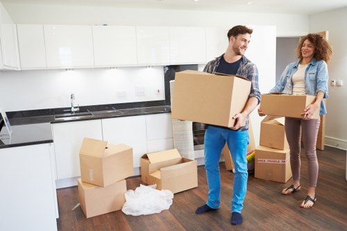 Furniture wrapping and loading for a Canary Wharf house move