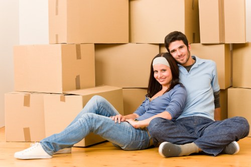 Removal van ready for a Canary Wharf home or office move