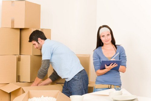 Commercial moving team working near Canary Wharf offices
