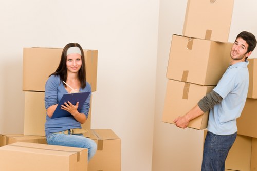 Local removal van ready for urgent moves near Canary Wharf offices